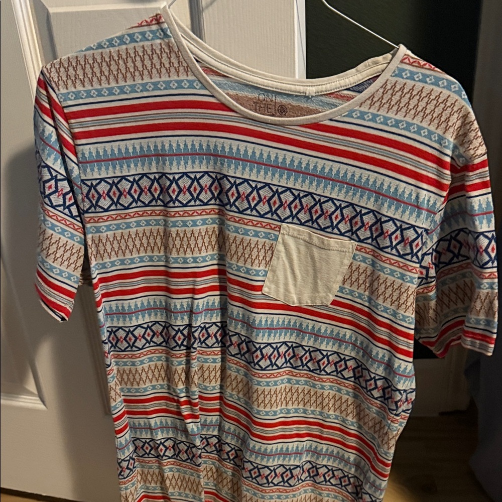 On the Byas Multicolor Patterned Short Sleeve Tee